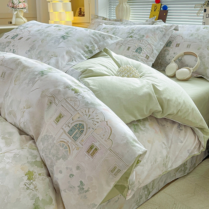 大柏树 2026新款全棉纯棉13376印花四件套 洛克庄园