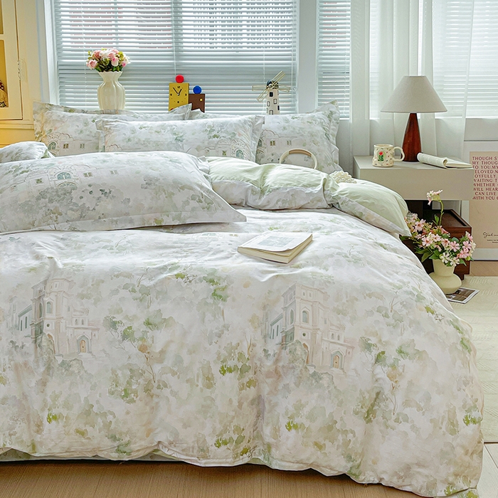 91家纺网 家纺一手货源 找家纺 大柏树 2026新款全棉纯棉13376印花四件套 洛克庄园