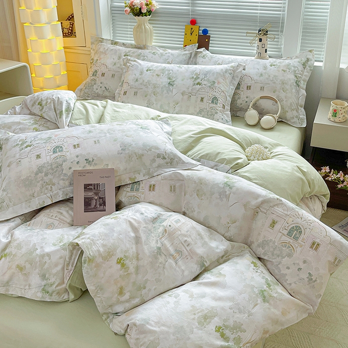 91家纺网 家纺一手货源 找家纺 大柏树 2026新款全棉纯棉13376印花四件套 洛克庄园