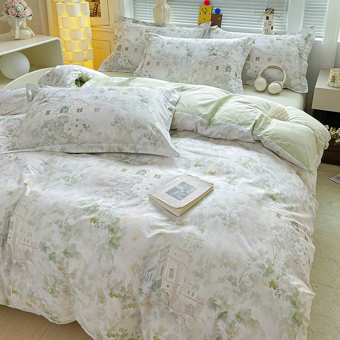 91家纺网 家纺一手货源 找家纺 大柏树 2026新款全棉纯棉13376印花四件套 洛克庄园