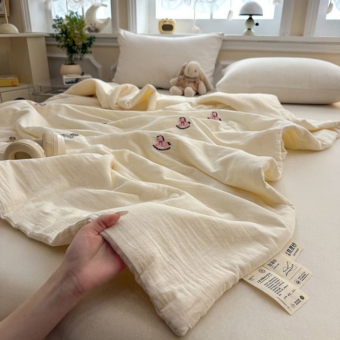 91家纺网 家纺一手货源 找家纺 一加一 2026新款双层纱刺绣大豆夏被夏凉被空调被-夏日盟友 夏日盟友-马上睡