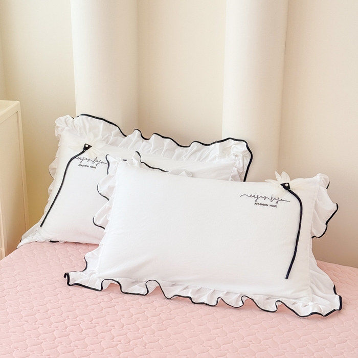 91家纺网 家纺一手货源 找家纺 莉迪娅 2026新款A类糯小棉刺绣花边四件套-雅韵系列 雅韵-白