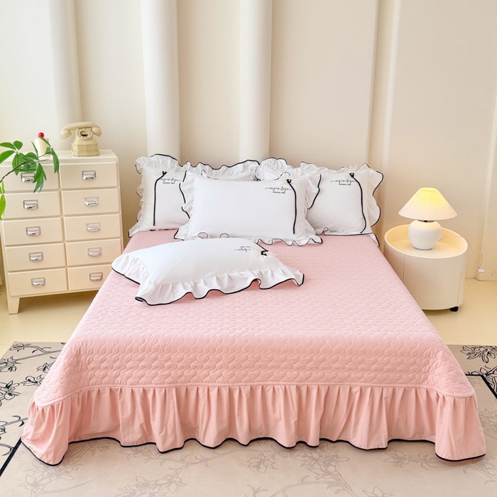 91家纺网 家纺一手货源 找家纺 莉迪娅 2026新款A类糯小棉刺绣花边四件套-雅韵系列 雅韵-白