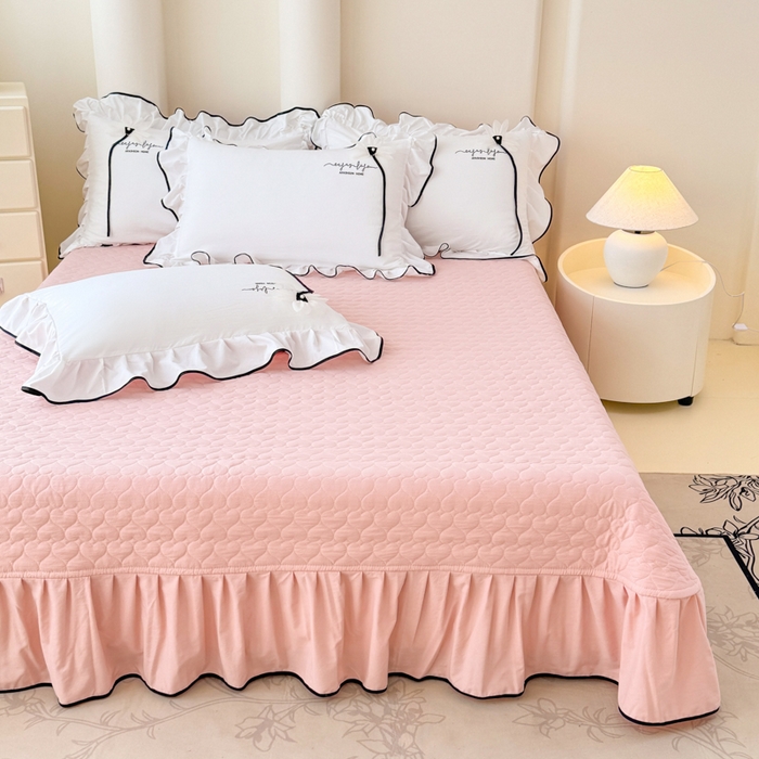 91家纺网 家纺一手货源 找家纺 莉迪娅 2026新款A类糯小棉刺绣花边四件套-雅韵系列 雅韵-白