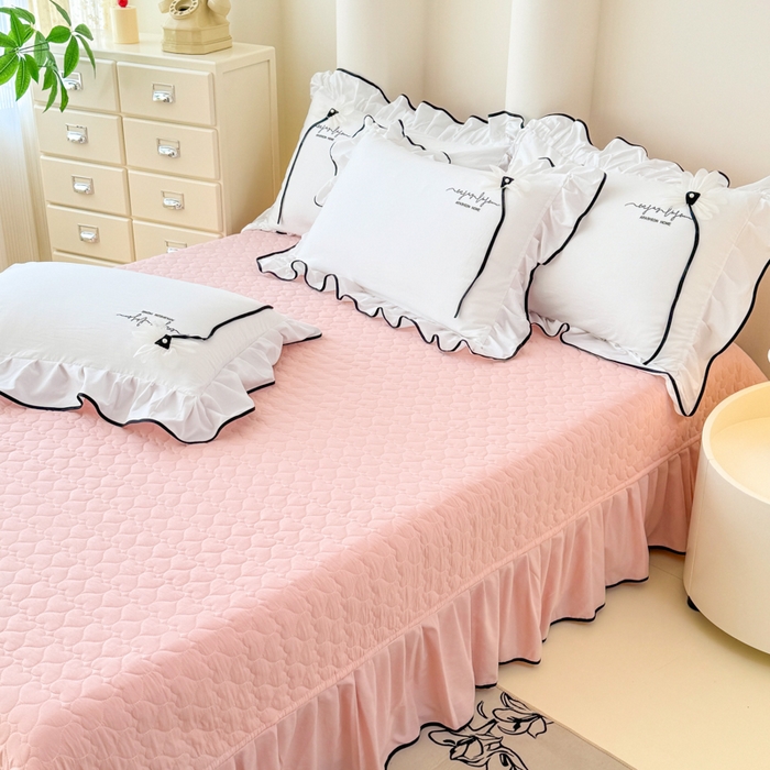 91家纺网 家纺一手货源 找家纺 莉迪娅 2026新款A类糯小棉刺绣花边四件套-雅韵系列 雅韵-白