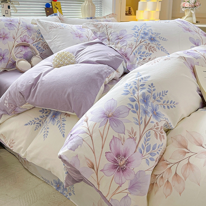 91家纺网 家纺一手货源 找家纺 大柏树 2026新款全棉纯棉13376印花四件套 晴川