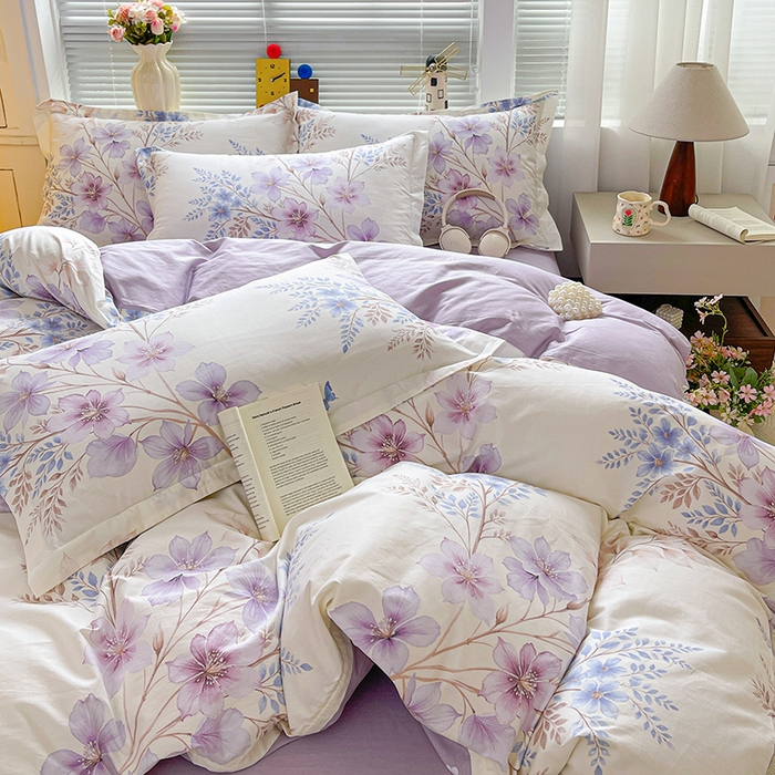 91家纺网 家纺一手货源 找家纺 大柏树 2026新款全棉纯棉13376印花四件套 晴川