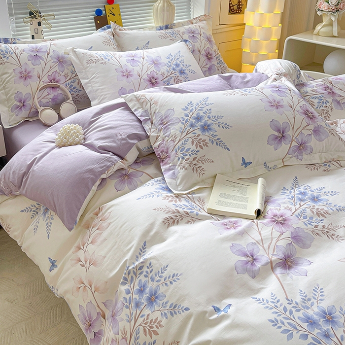 91家纺网 家纺一手货源 找家纺 大柏树 2026新款全棉纯棉13376印花四件套 晴川