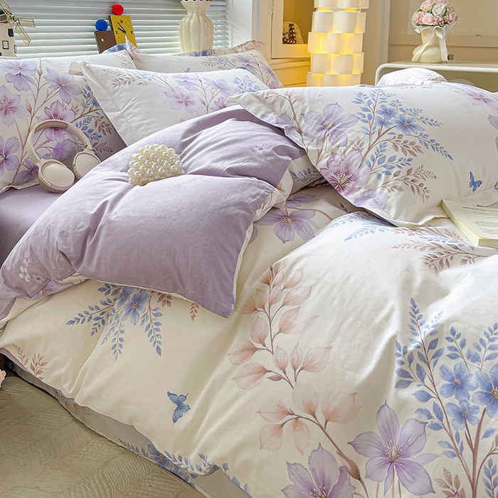 91家纺网 家纺一手货源 找家纺 大柏树 2026新款全棉纯棉13376印花四件套 晴川