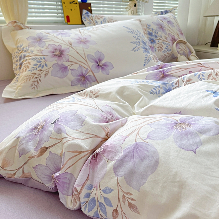 91家纺网 家纺一手货源 找家纺 大柏树 2026新款全棉纯棉13376印花四件套 晴川