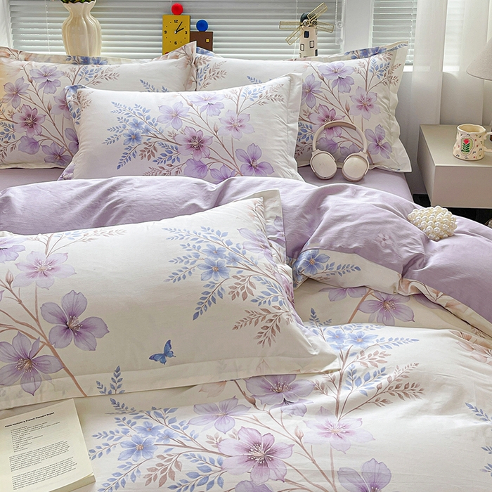 91家纺网 家纺一手货源 找家纺 大柏树 2026新款全棉纯棉13376印花四件套 晴川