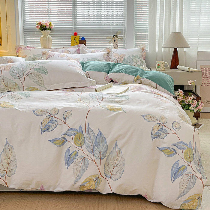 91家纺网 家纺一手货源 找家纺 大柏树 2026新款全棉纯棉13376印花四件套 满庭绿