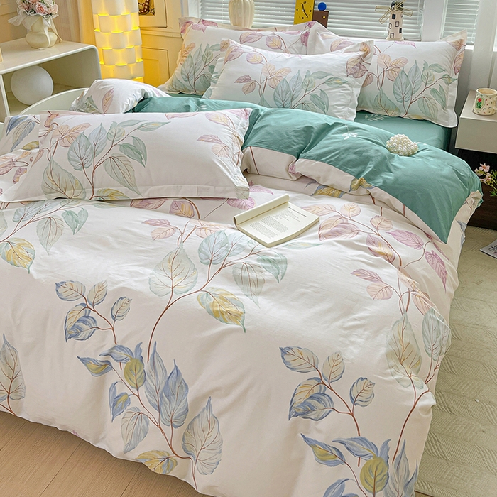 91家纺网 家纺一手货源 找家纺 大柏树 2026新款全棉纯棉13376印花四件套 满庭绿