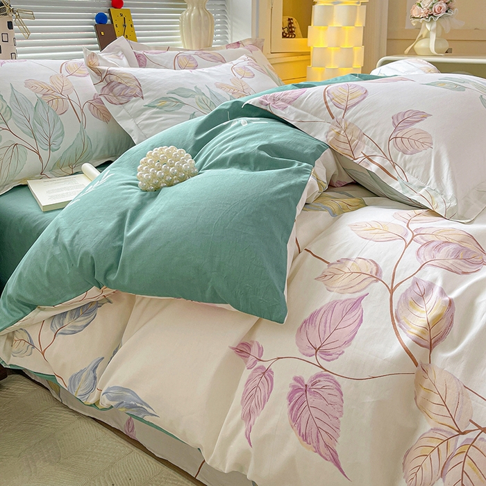 91家纺网 家纺一手货源 找家纺 大柏树 2026新款全棉纯棉13376印花四件套 满庭绿