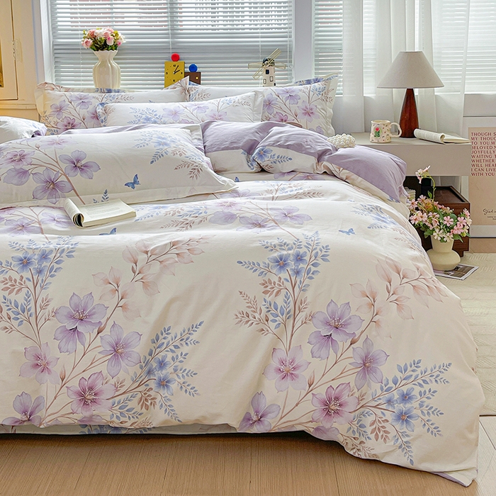 91家纺网 家纺一手货源 找家纺 大柏树 2026新款全棉纯棉13376印花四件套 晴川