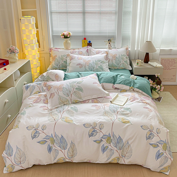 91家纺网 家纺一手货源 找家纺 大柏树 2026新款全棉纯棉13376印花四件套 满庭绿