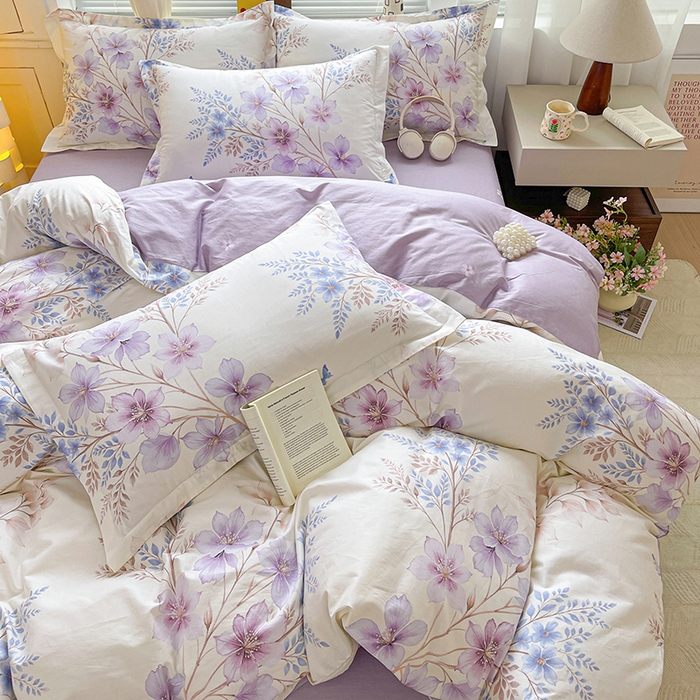 91家纺网 家纺一手货源 找家纺 大柏树 2026新款全棉纯棉13376印花四件套 晴川