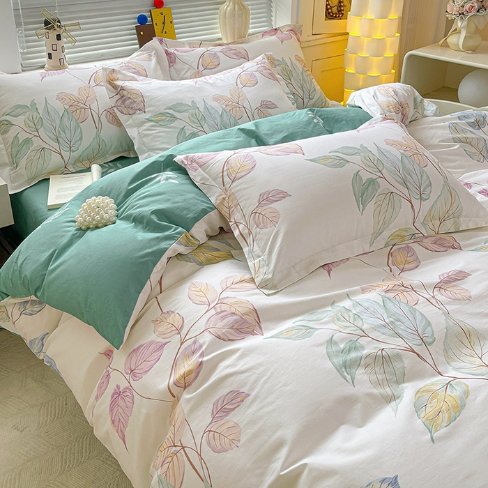 91家纺网 家纺一手货源 找家纺 大柏树 2026新款全棉纯棉13376印花四件套 满庭绿