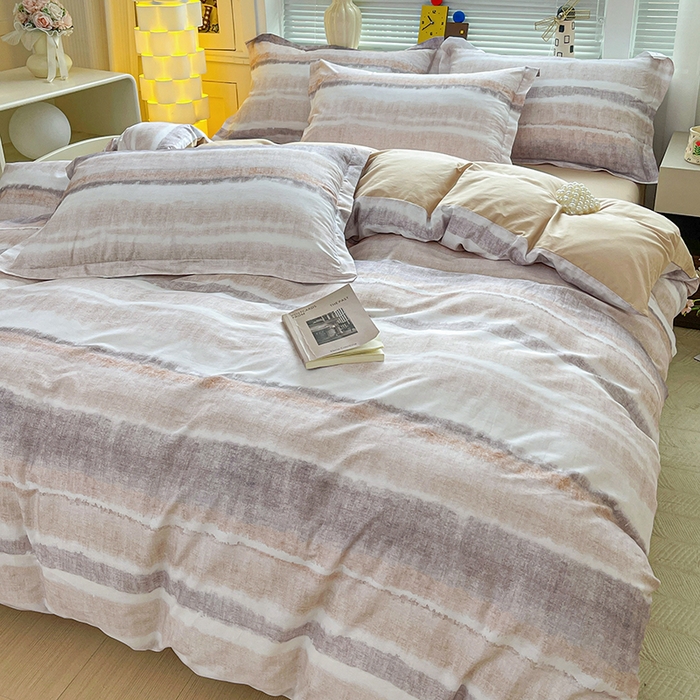 91家纺网 家纺一手货源 找家纺 大柏树 2026新款全棉纯棉13376印花四件套 月冉星河咖