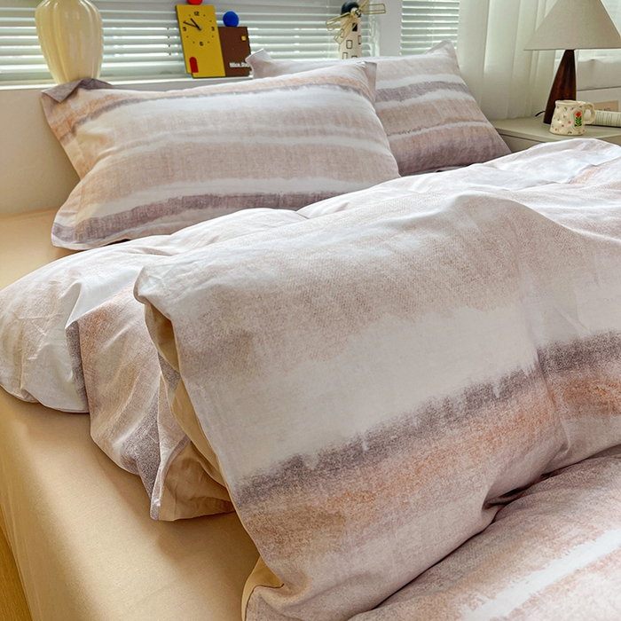 91家纺网 家纺一手货源 找家纺 大柏树 2026新款全棉纯棉13376印花四件套 月冉星河咖