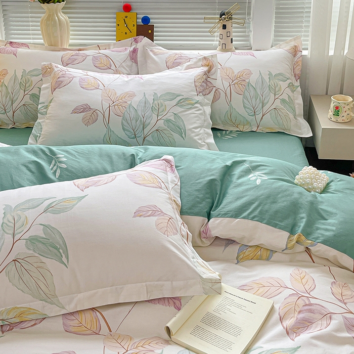 91家纺网 家纺一手货源 找家纺 大柏树 2026新款全棉纯棉13376印花四件套 满庭绿