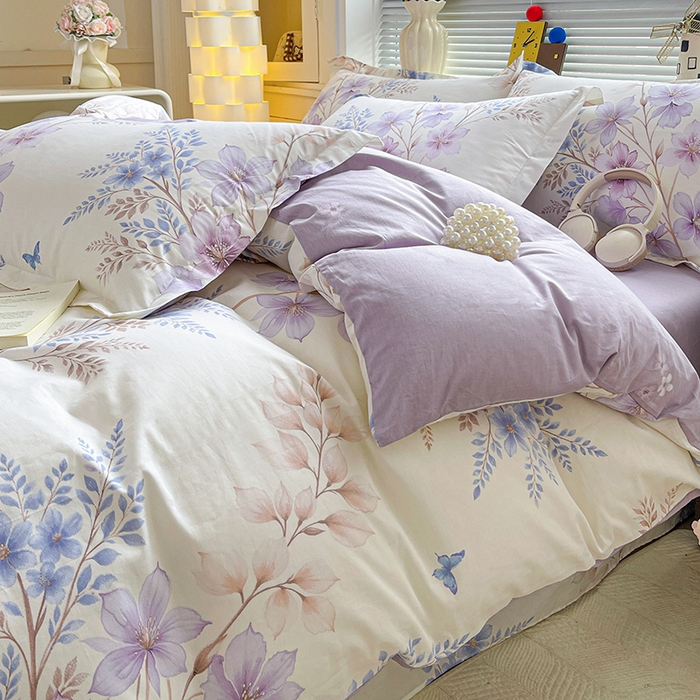 91家纺网 家纺一手货源 找家纺 大柏树 2026新款全棉纯棉13376印花四件套 晴川