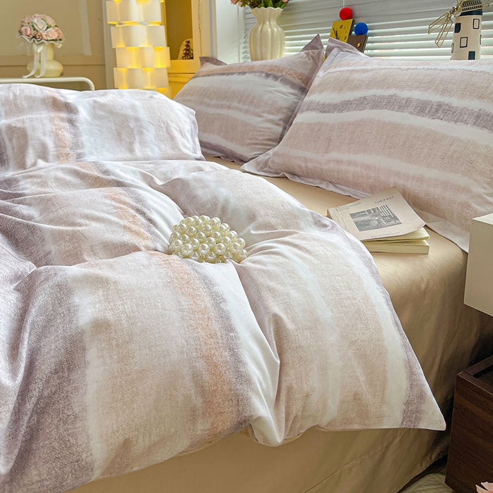 91家纺网 家纺一手货源 找家纺 大柏树 2026新款全棉纯棉13376印花四件套 月冉星河咖