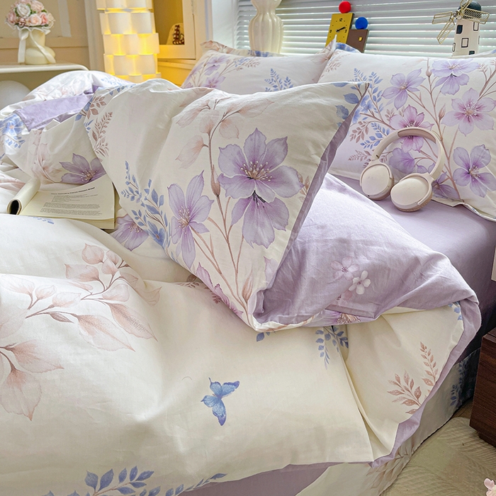 91家纺网 家纺一手货源 找家纺 大柏树 2026新款全棉纯棉13376印花四件套 晴川