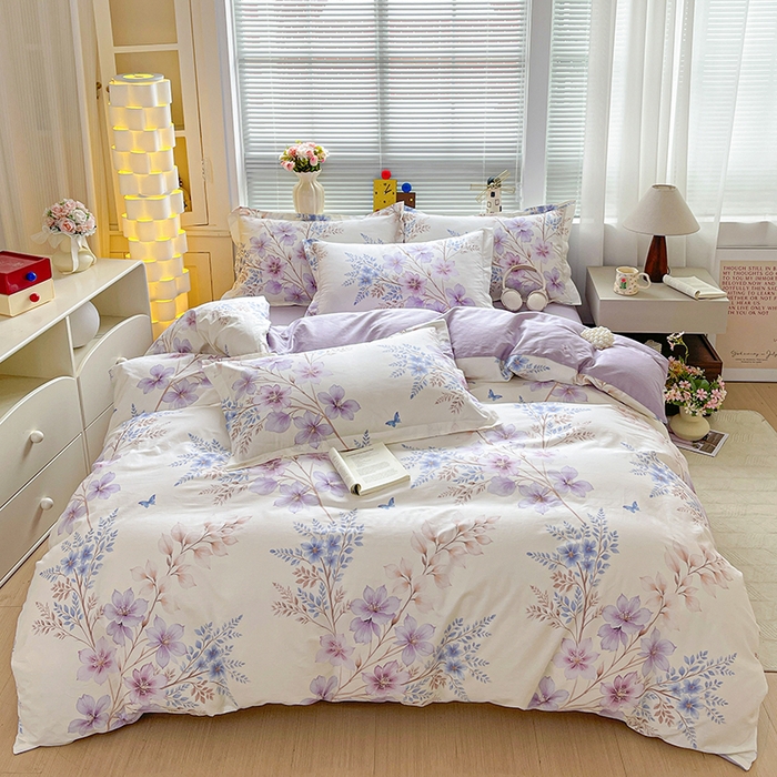 91家纺网 家纺一手货源 找家纺 大柏树 2026新款全棉纯棉13376印花四件套 晴川