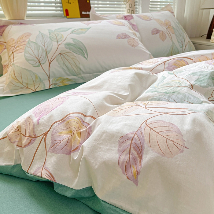 91家纺网 家纺一手货源 找家纺 大柏树 2026新款全棉纯棉13376印花四件套 满庭绿