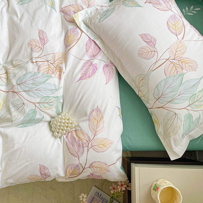 91家纺网 家纺一手货源 找家纺 大柏树 2026新款全棉纯棉13376印花四件套 满庭绿