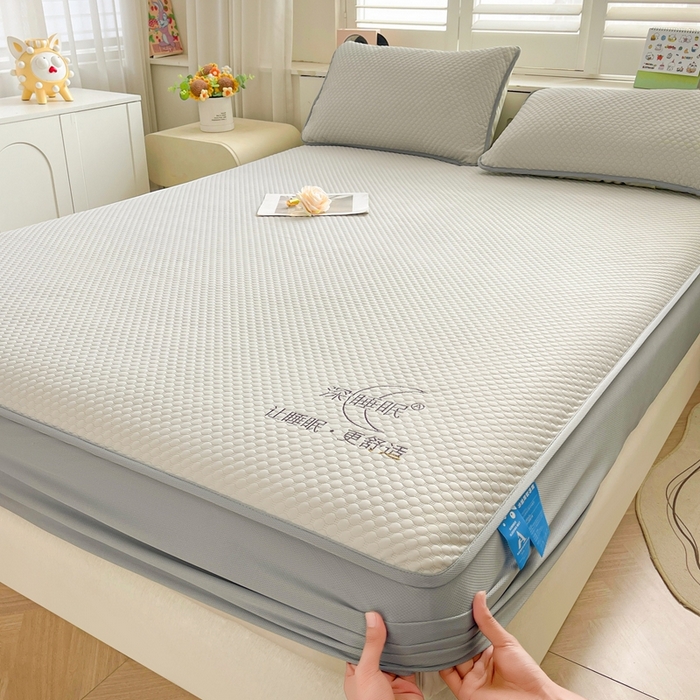 91家纺网 家纺一手货源 找家纺 邵依家纺 2026新款A类冰豆豆凉席床笠豆豆席子 床笠-云汀灰