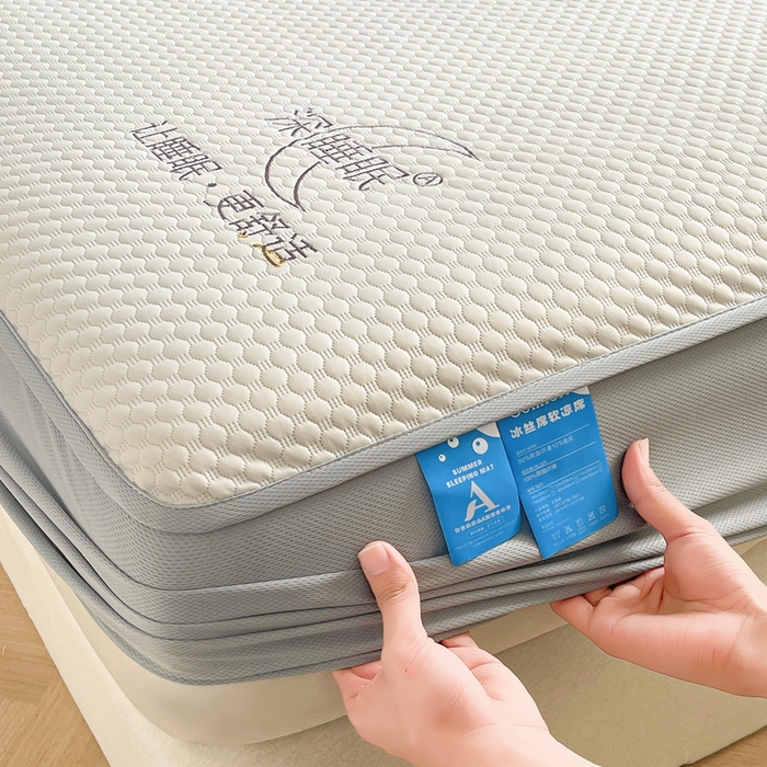 91家纺网 家纺一手货源 找家纺 邵依家纺 2026新款A类冰豆豆凉席床笠豆豆席子 床笠-云汀灰