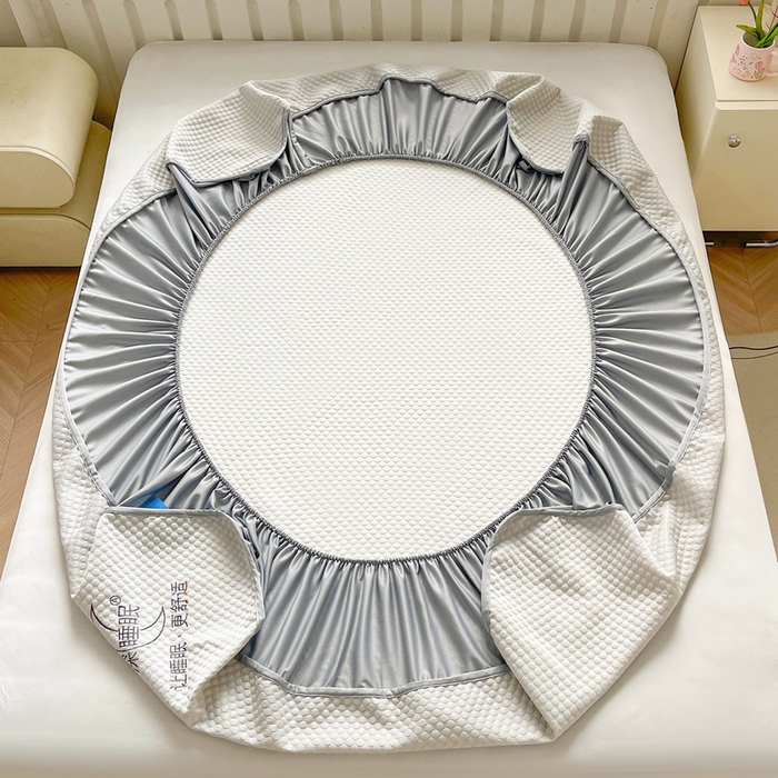 91家纺网 家纺一手货源 找家纺 邵依家纺 2026新款A类冰豆豆凉席床笠豆豆席子 床笠-云汀灰