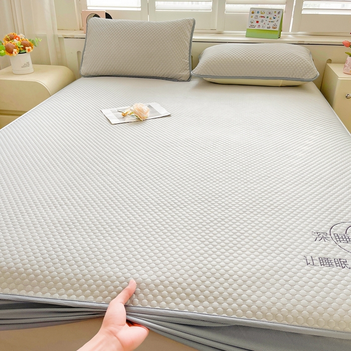 91家纺网 家纺一手货源 找家纺 邵依家纺 2026新款A类冰豆豆凉席床笠豆豆席子 床笠-云汀灰