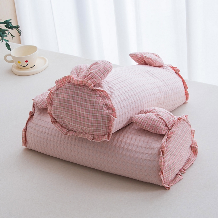 91家纺网 家纺一手货源 找家纺 莉迪娅 2026新款凉豆豆荞麦枕枕头枕芯 凉豆豆兔子-粉