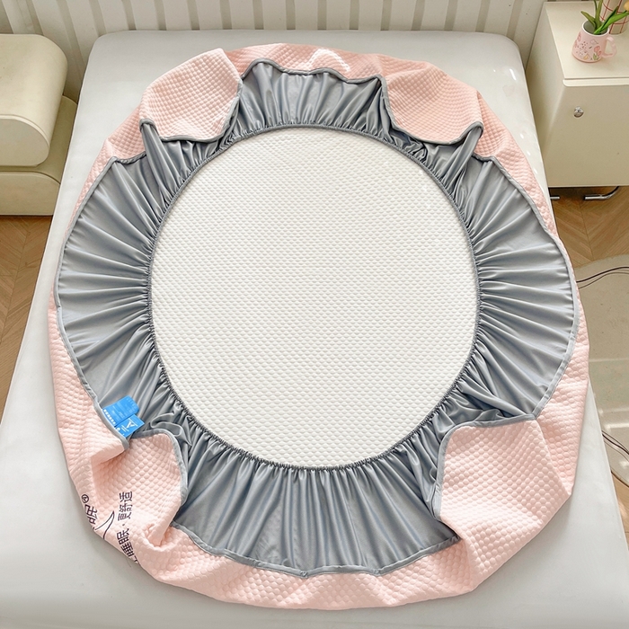 91家纺网 家纺一手货源 找家纺 邵依家纺 2026新款A类冰豆豆凉席床笠豆豆席子 床笠-优雅粉