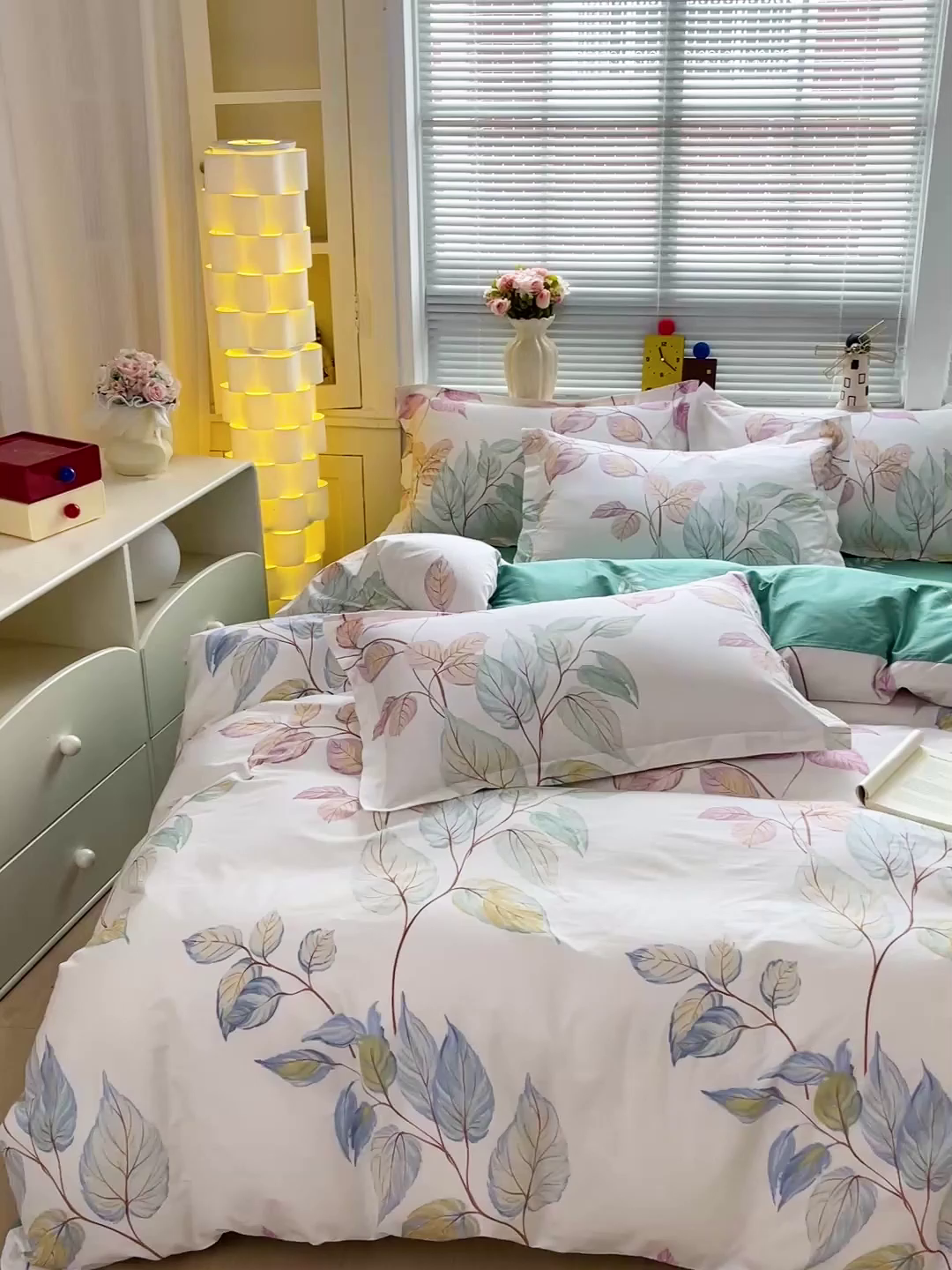 91家纺网 家纺一手货源 找家纺 大柏树 2026新款全棉纯棉13376印花四件套 满庭绿