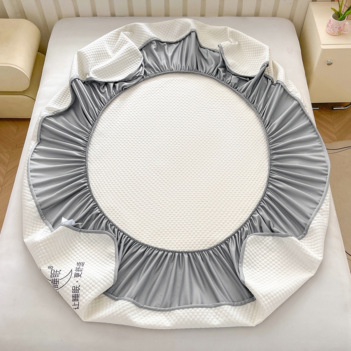 91家纺网 家纺一手货源 找家纺 邵依家纺 2026新款A类冰豆豆凉席床笠豆豆席子 床笠-清涧白