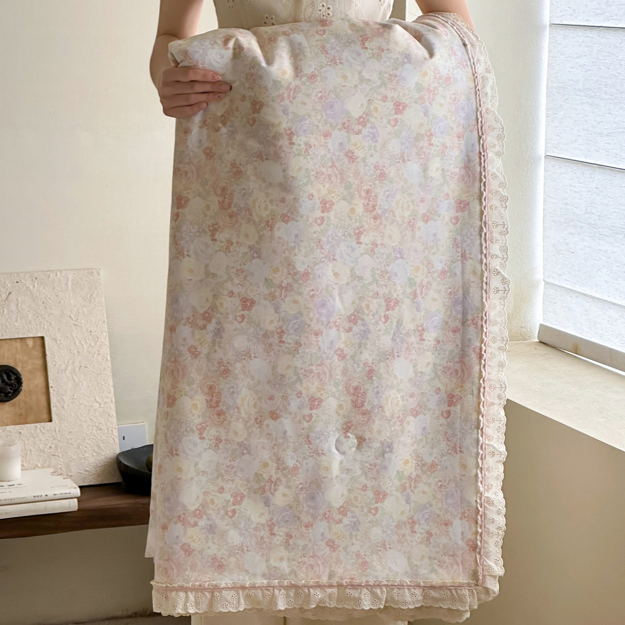 91家纺网 家纺一手货源 找家纺 一加一 2026新款全棉活性印花立体花边大豆夏被夏凉被空调被四件套 蔷薇凝