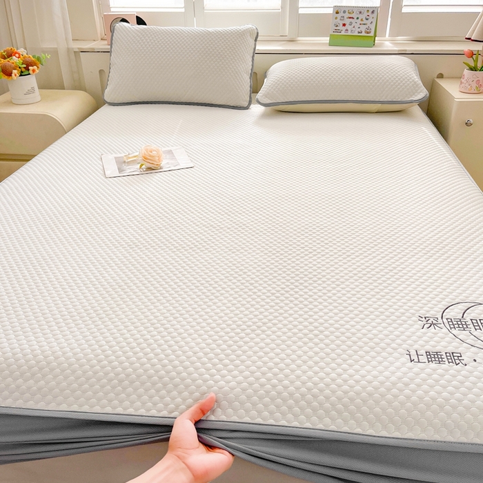 91家纺网 家纺一手货源 找家纺 邵依家纺 2026新款A类冰豆豆凉席床笠豆豆席子 床笠-清涧白