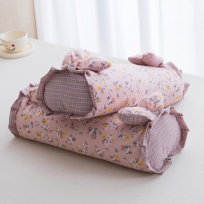 91家纺网 家纺一手货源 找家纺 莉迪娅 2026新款全棉纯棉荞麦枕枕头枕芯 全棉兔子枕-温柔粉