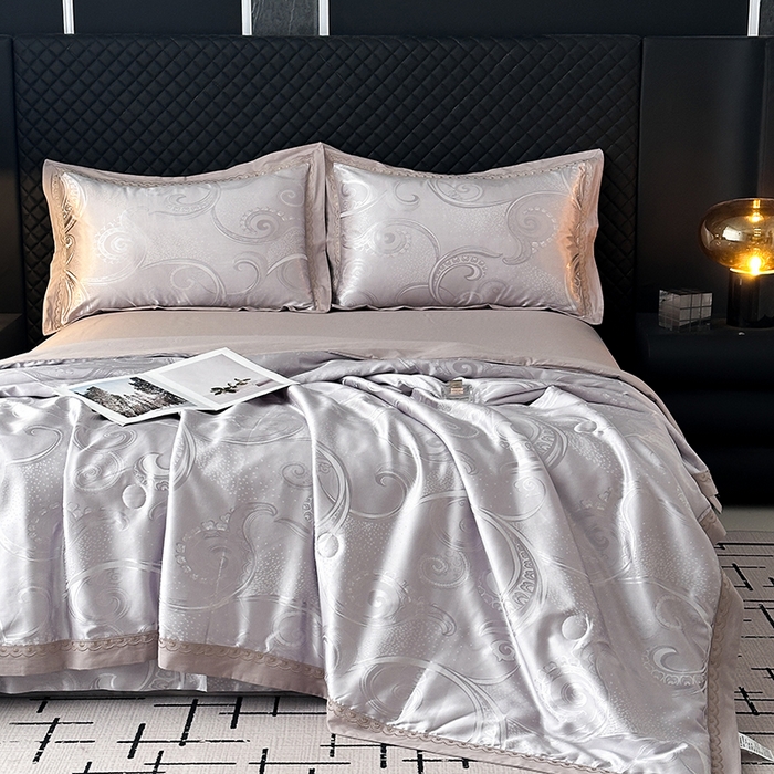 91家纺网 家纺一手货源 找家纺 （总）莉迪娅 2026新款全棉纯棉贡缎提花夏被夏凉被空调被四件套