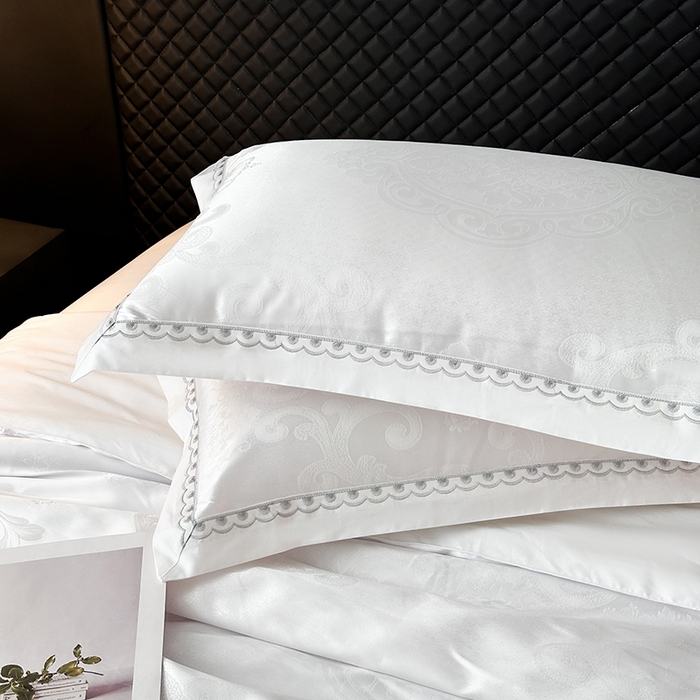 91家纺网 家纺一手货源 找家纺 莉迪娅 2026新款全棉纯棉贡缎提花夏被夏凉被空调被四件套 相伴一生白