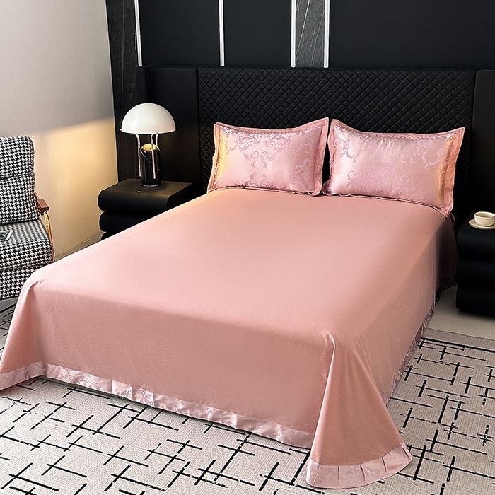 91家纺网 家纺一手货源 找家纺 莉迪娅 2026新款全棉纯棉贡缎提花夏被夏凉被空调被四件套 摩纳哥香槟紫