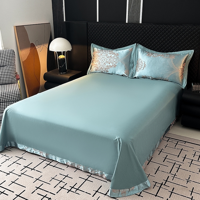 91家纺网 家纺一手货源 找家纺 莉迪娅 2026新款全棉纯棉贡缎提花夏被夏凉被空调被四件套 黛菲儿兰驼