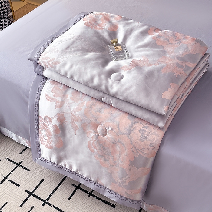 91家纺网 家纺一手货源 找家纺 莉迪娅 2026新款全棉纯棉贡缎提花夏被夏凉被空调被四件套 琴瑟天香