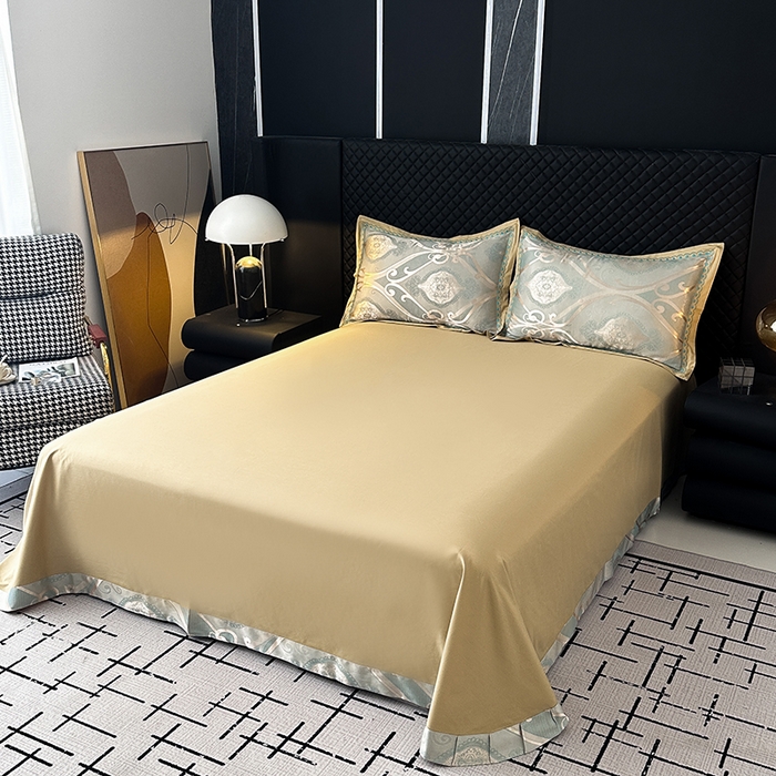 91家纺网 家纺一手货源 找家纺 莉迪娅 2026新款全棉纯棉贡缎提花夏被夏凉被空调被四件套 摩卡金兰