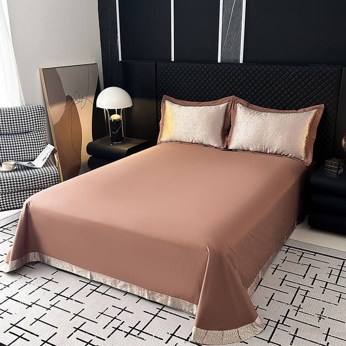 91家纺网 家纺一手货源 找家纺 莉迪娅 2026新款全棉纯棉贡缎提花夏被夏凉被空调被四件套 欧范金驼