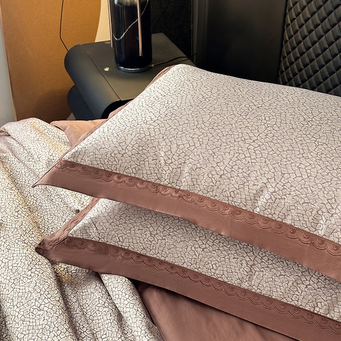 91家纺网 家纺一手货源 找家纺 莉迪娅 2026新款全棉纯棉贡缎提花夏被夏凉被空调被四件套 欧范金驼